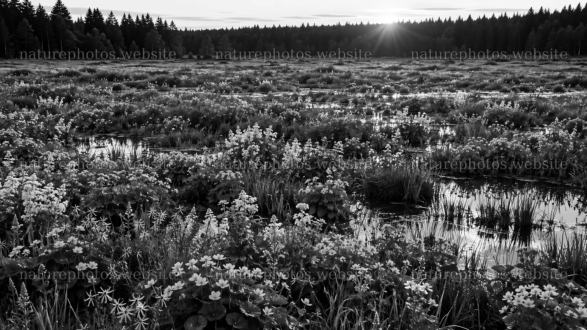 Rim Light Over a Monochrome Forest Clearing – nature photos 10324x5812