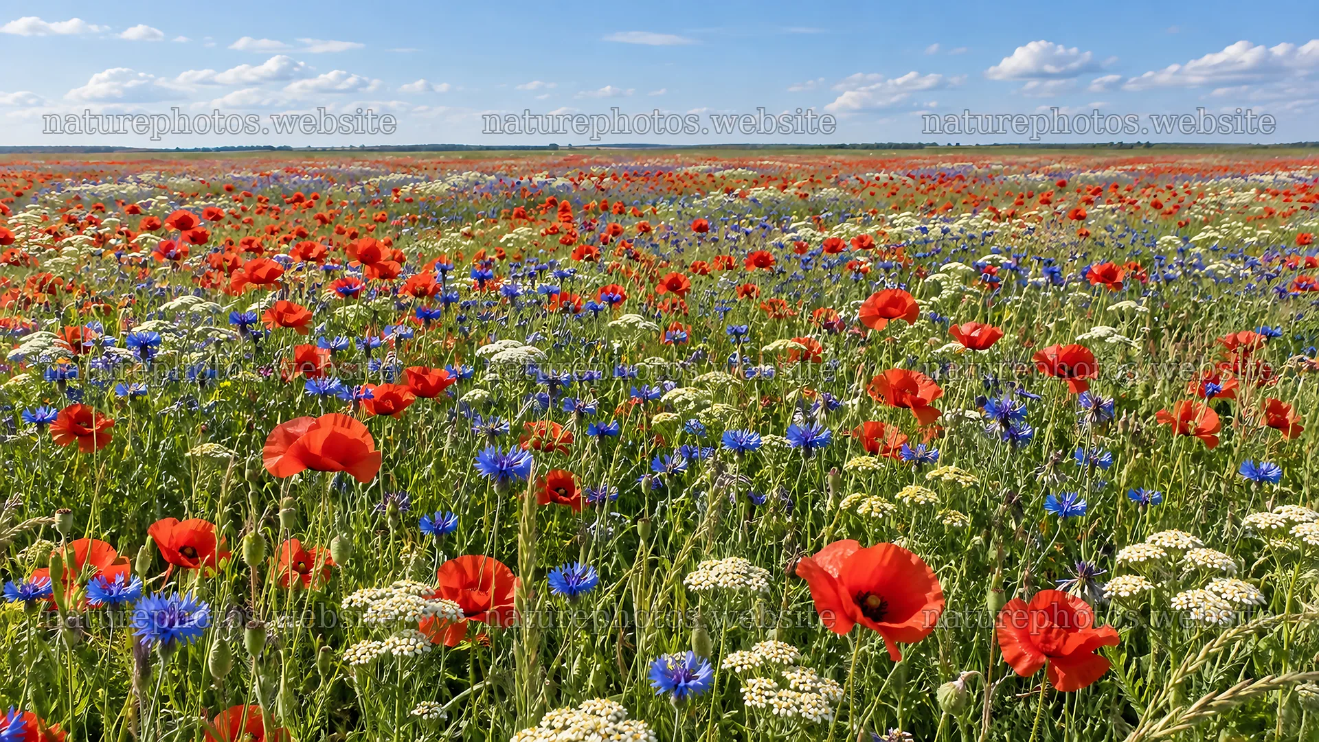 Colorful Wildflowers Across a Sunny Meadow – nature photos 10324x5812
