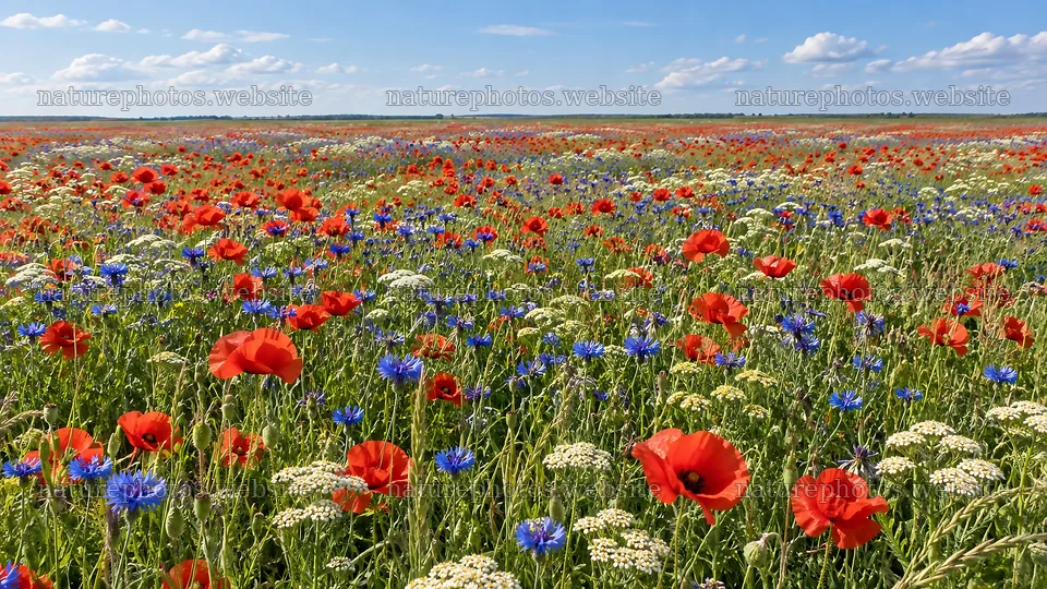 Colorful Wildflowers Across a Sunny Meadow – nature photos 10324x5812