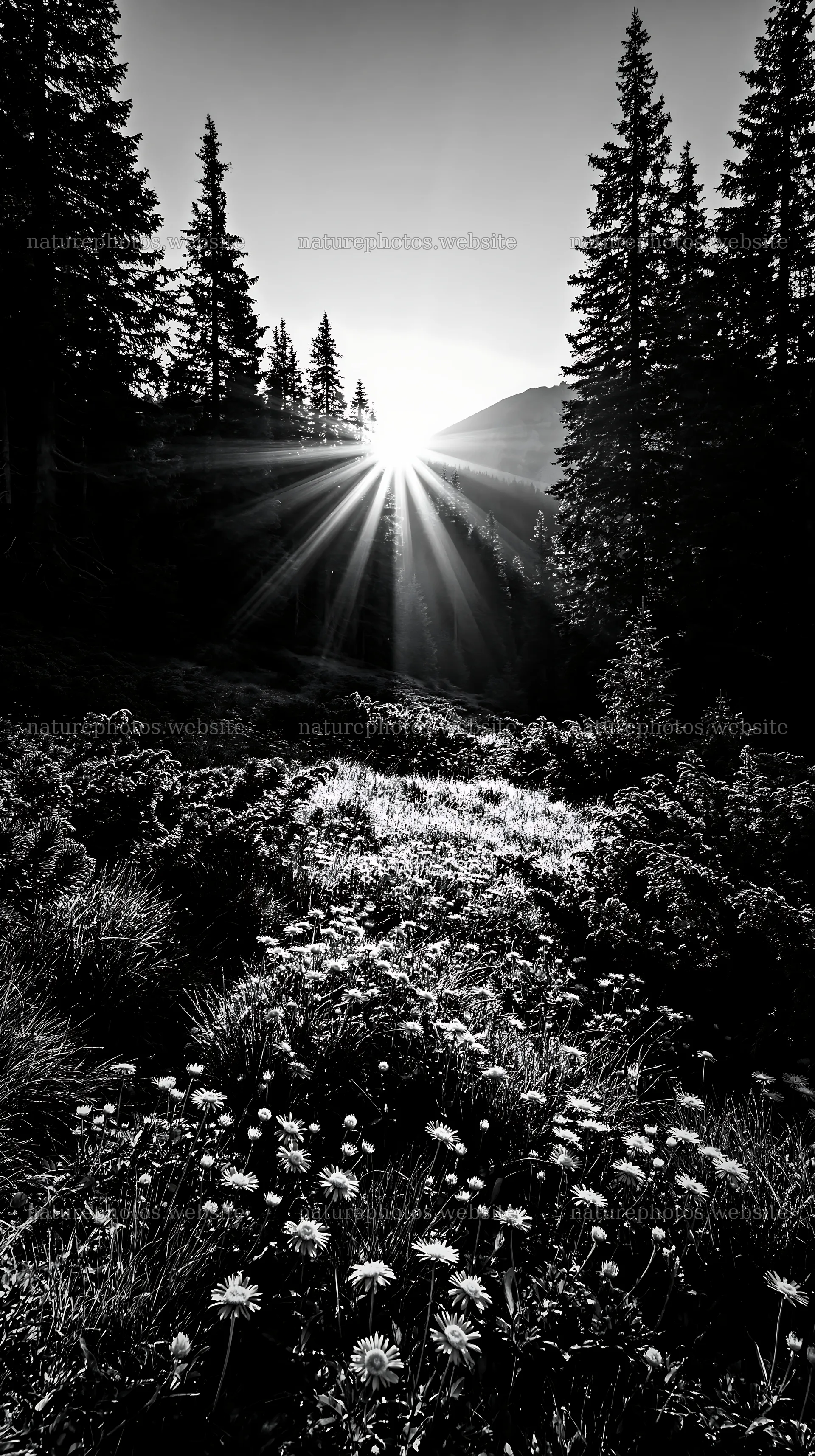 Bucegi Mountains meadow light rays at sunrise – nature photos 5938x10608