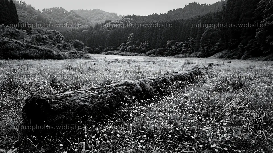 Gifu low carbon meadow mossy log in a green landscape – nature photos 10608x5938