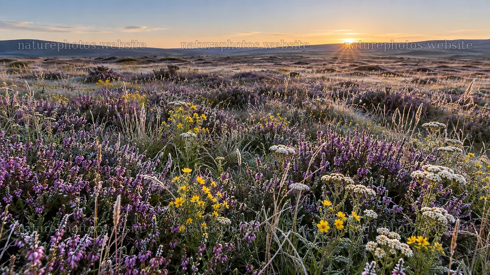 Colorful Wildflowers Across a Meadow at Golden Hour – nature photos 10324x5812