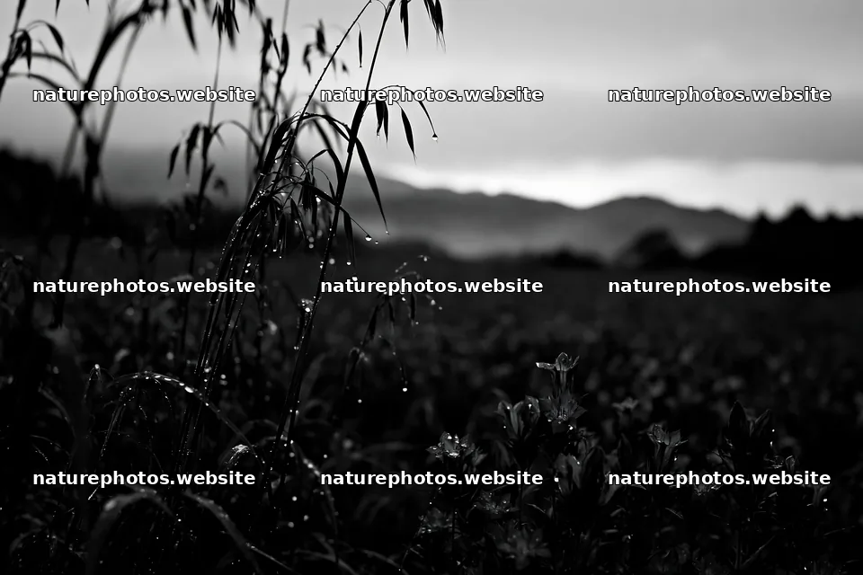Iwate rain refreshed meadow seedhead foreground – nature photos 9722x6480