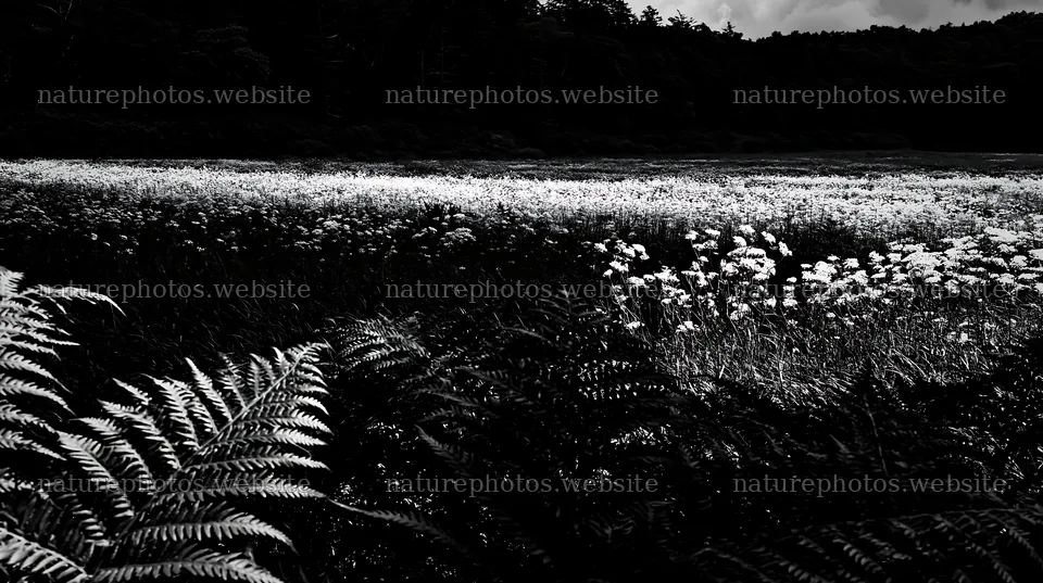 Nara summer meadow with ferns in the foreground – nature photos 10608x5938
