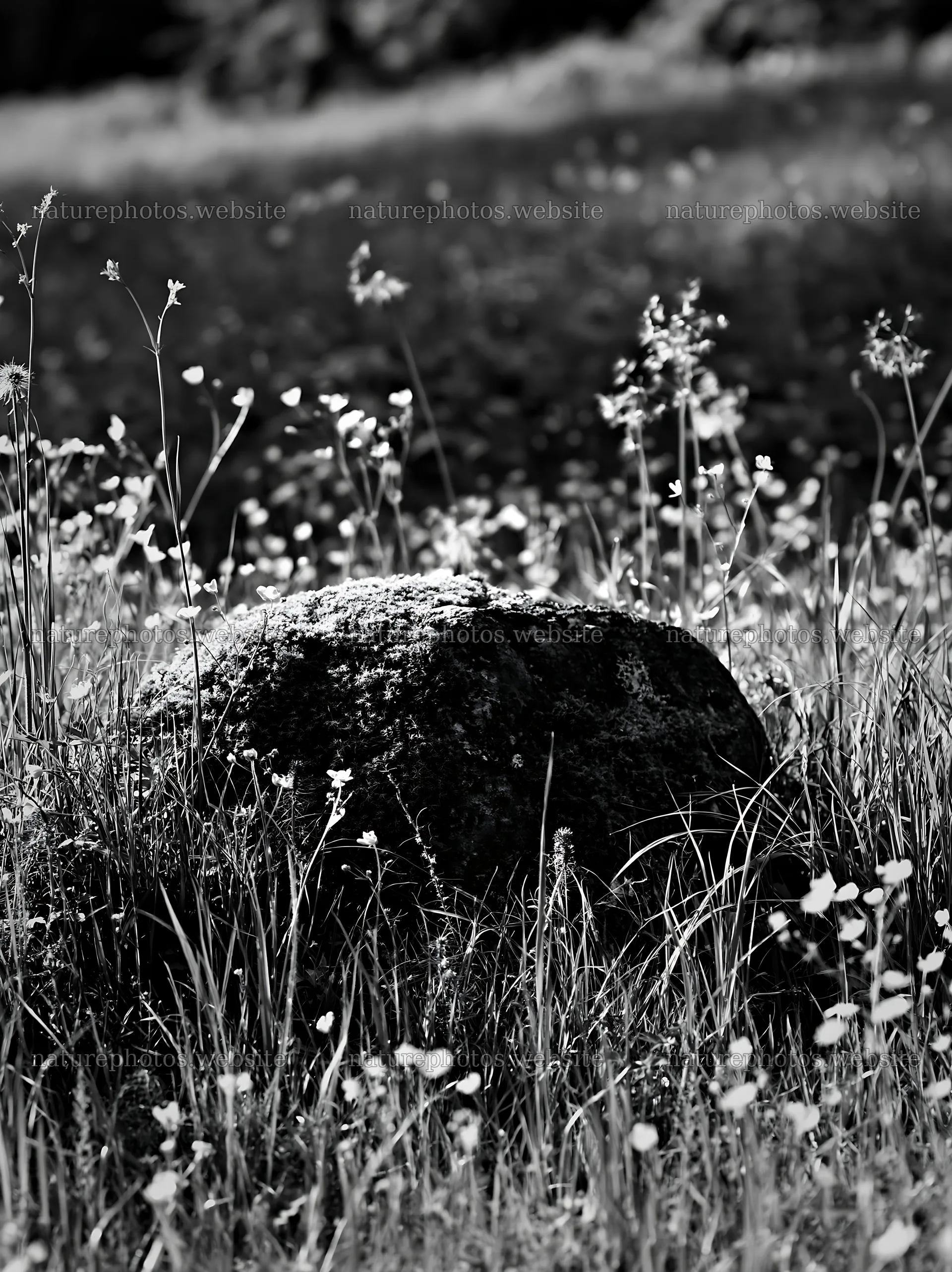 Miyagi spring recovery meadow mossy stone in grassy field – nature photos 6866x9174
