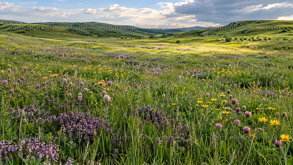 Wildflowers Across a Rolling Highland Meadow – nature photos 10324x5812