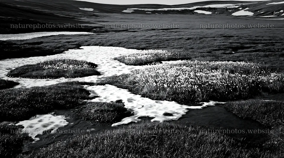 Akita snowmelt meadow with silver grasses and small streams – nature photos 10608x5938