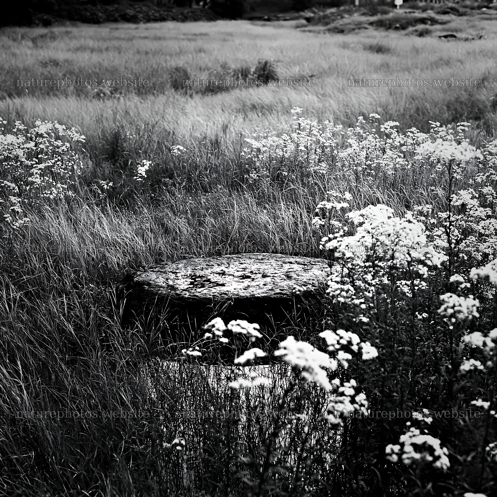 Hiroshima rainy meadow smooth rock foreground – nature photos 7938x7938