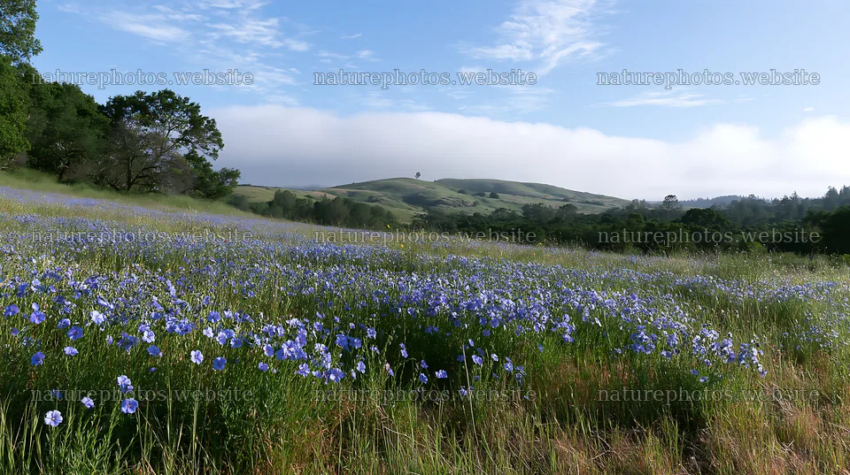 Cloudy foothill meadow filled with wildflowers – nature photos 10608x5938