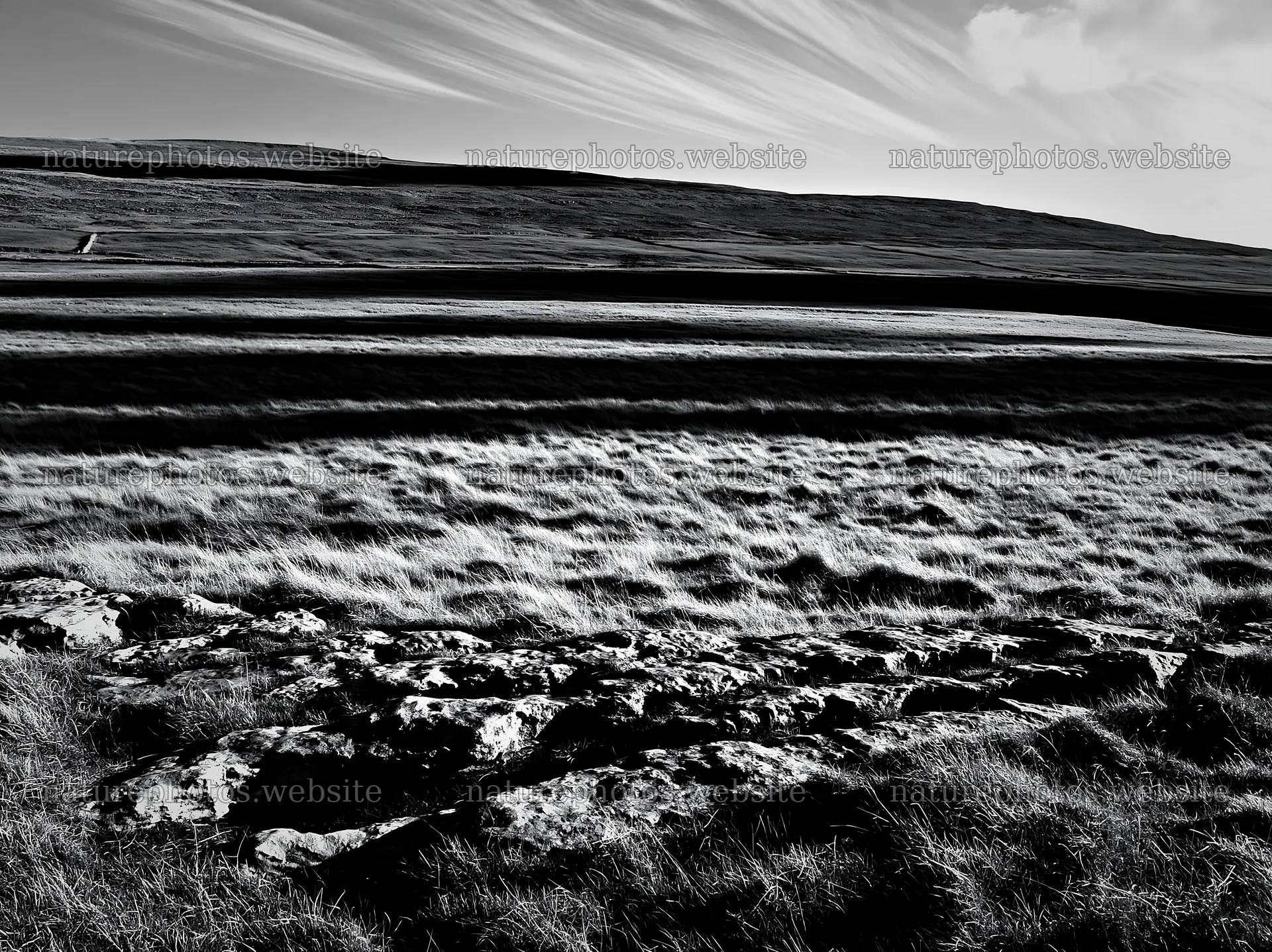 Autumn meadow landscape with rocks and rolling hills – nature photos 9174x6866