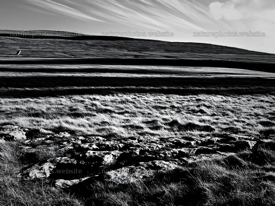Autumn meadow landscape with rocks and rolling hills – nature photos 9174x6866