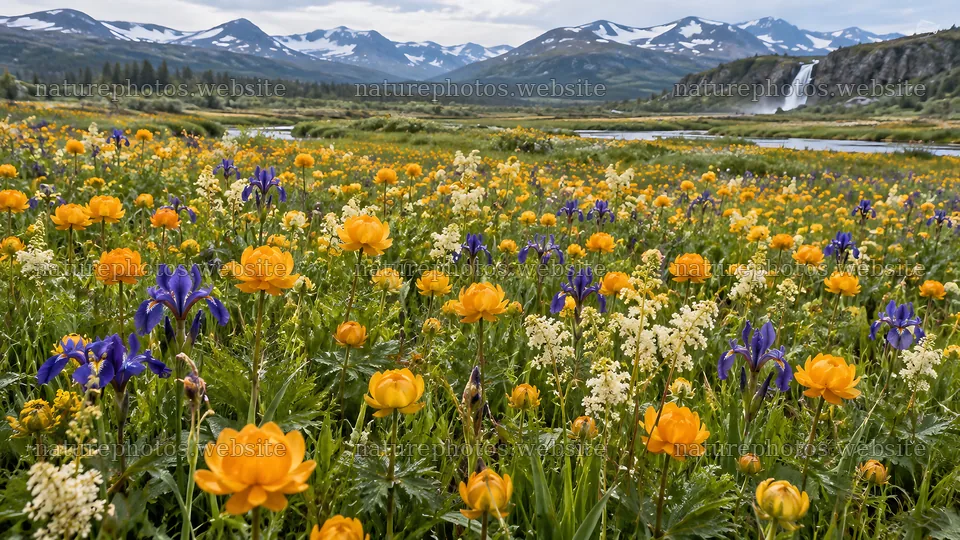 Colorful wildflowers in a mountain meadow – nature photos 10324x5812